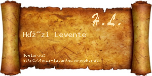 Házi Levente névjegykártya